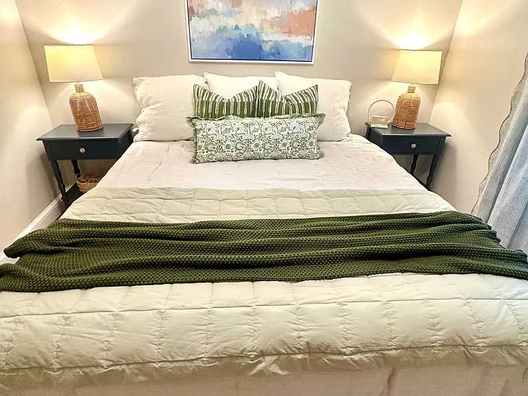 King bed in primary bedroom
