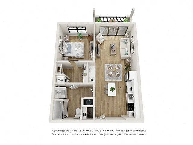 Floor plan 1 Bedroom, 1 Bathroom (S)