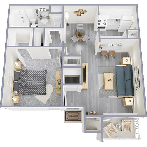 Floor plan 1 Bed 1 Bath