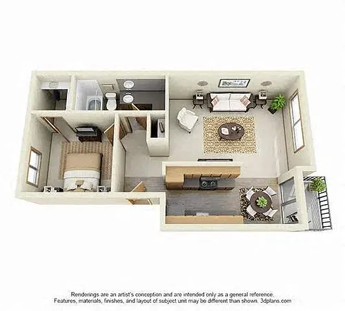 Floor plan One Bedroom