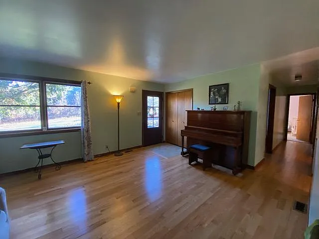 Front door entrance and living room
