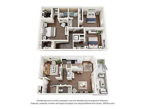 Floor plan 3 Bedroom, 2.5 Bath