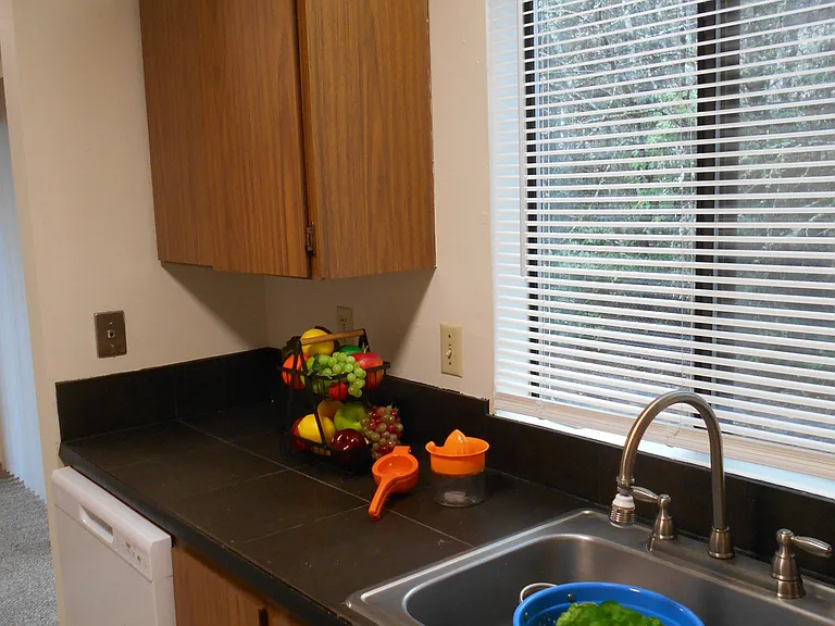 Inside the kitchen.