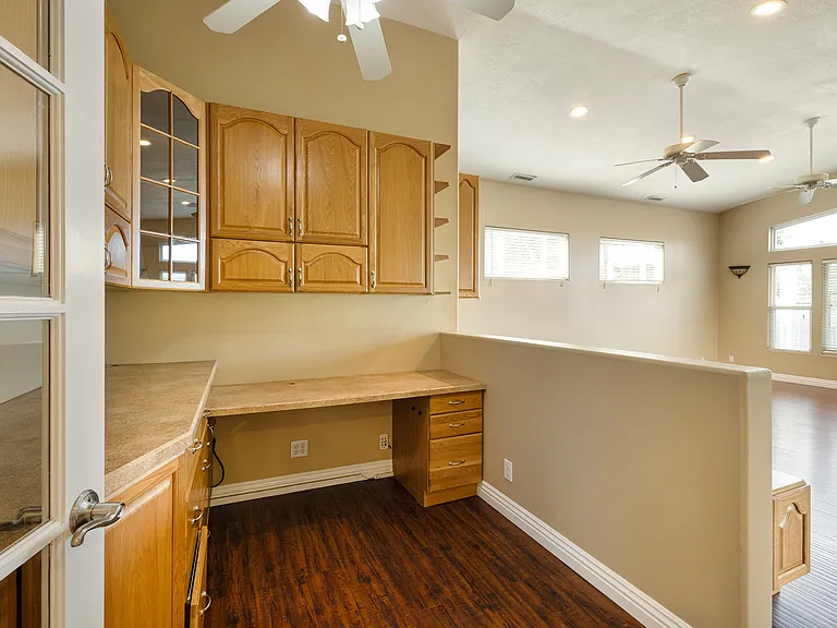 Built in desk located in family room