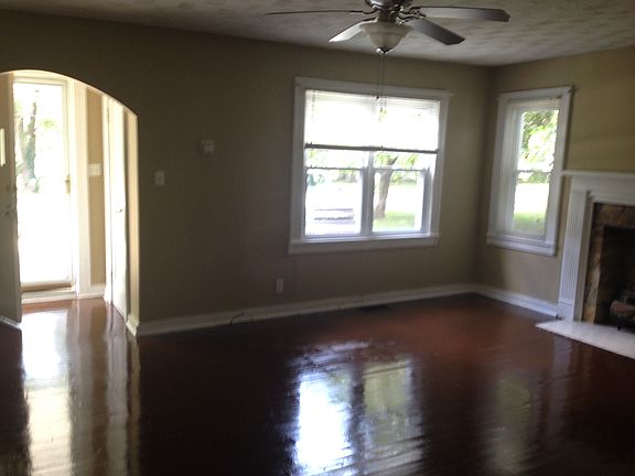 The living room with fireplace