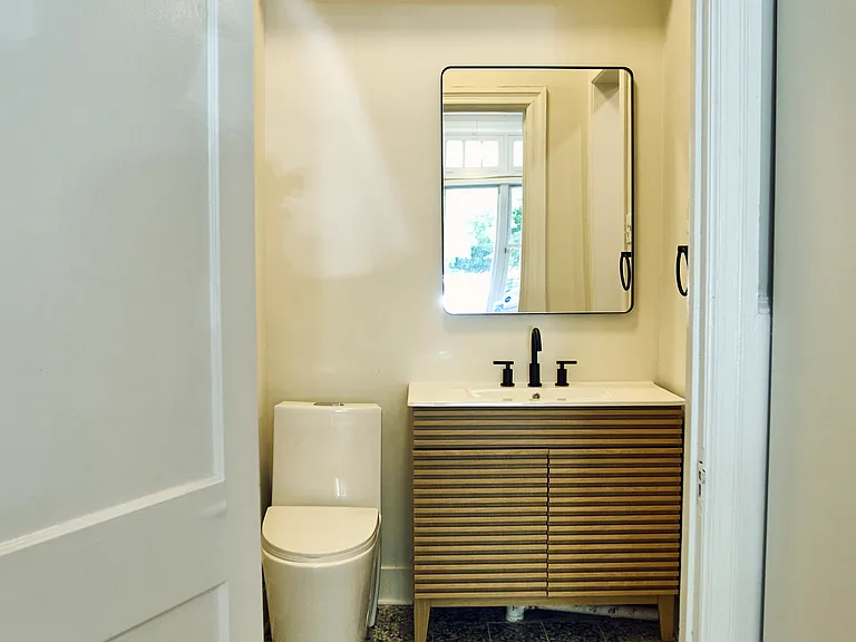 new bathroom - terrazzo floors