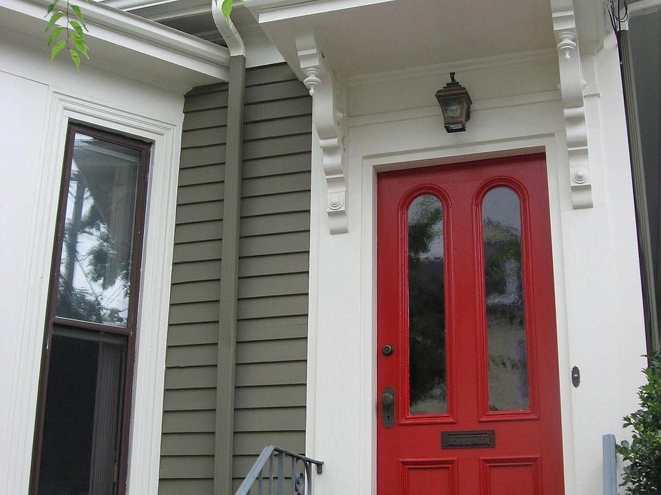 Entry features reclaimed door from 1850's