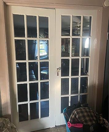 French doors in living room