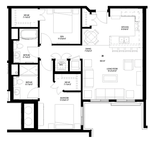 Floor plan Two Bedroom - B