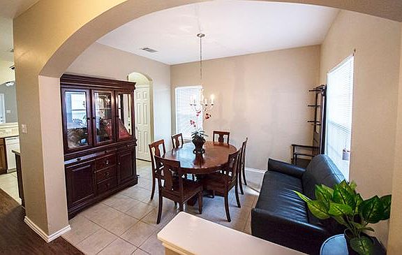 front entrance and dining room
