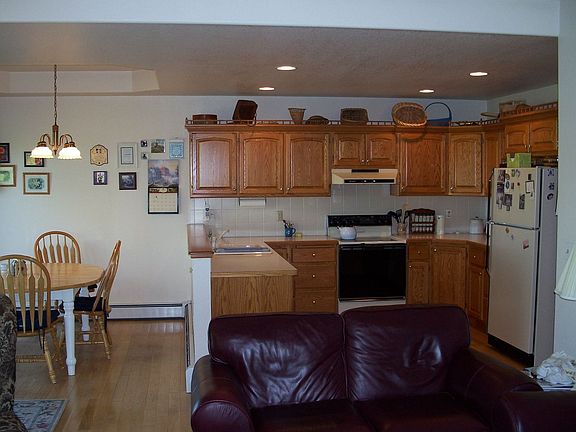 kitchen with oak custom cabinets