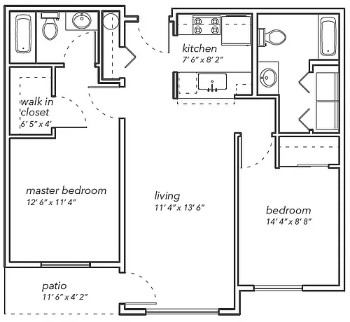 Floor plan Two Bedroom - 1
