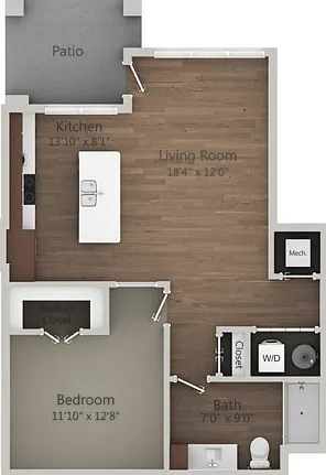 Floor Plan 1A | Seasons at Orchard Hills | Apartments in Oak Creek, WI Floor Plan 1A | Seasons at Orchard Hills | Apartments in Oak Creek, WI
