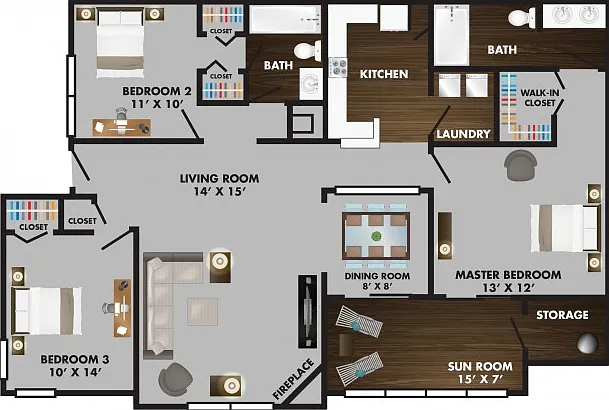 Grandover with Sunroom - 3 Bed 2 Bath Grandover with Sunroom - 3 Bed 2 Bath
