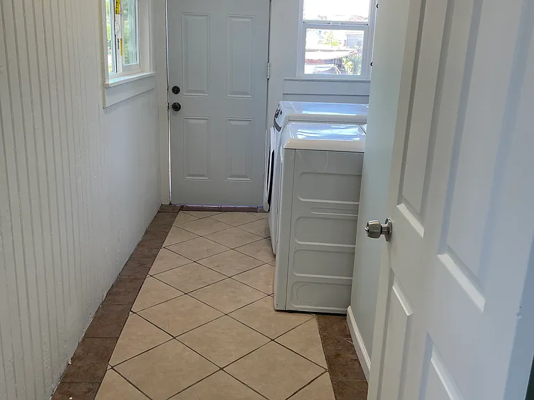 walkway to the laundry room