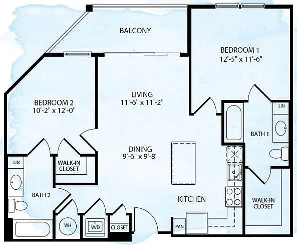 Floor plan Cornerstone B10a 2 Bed 2 Bath