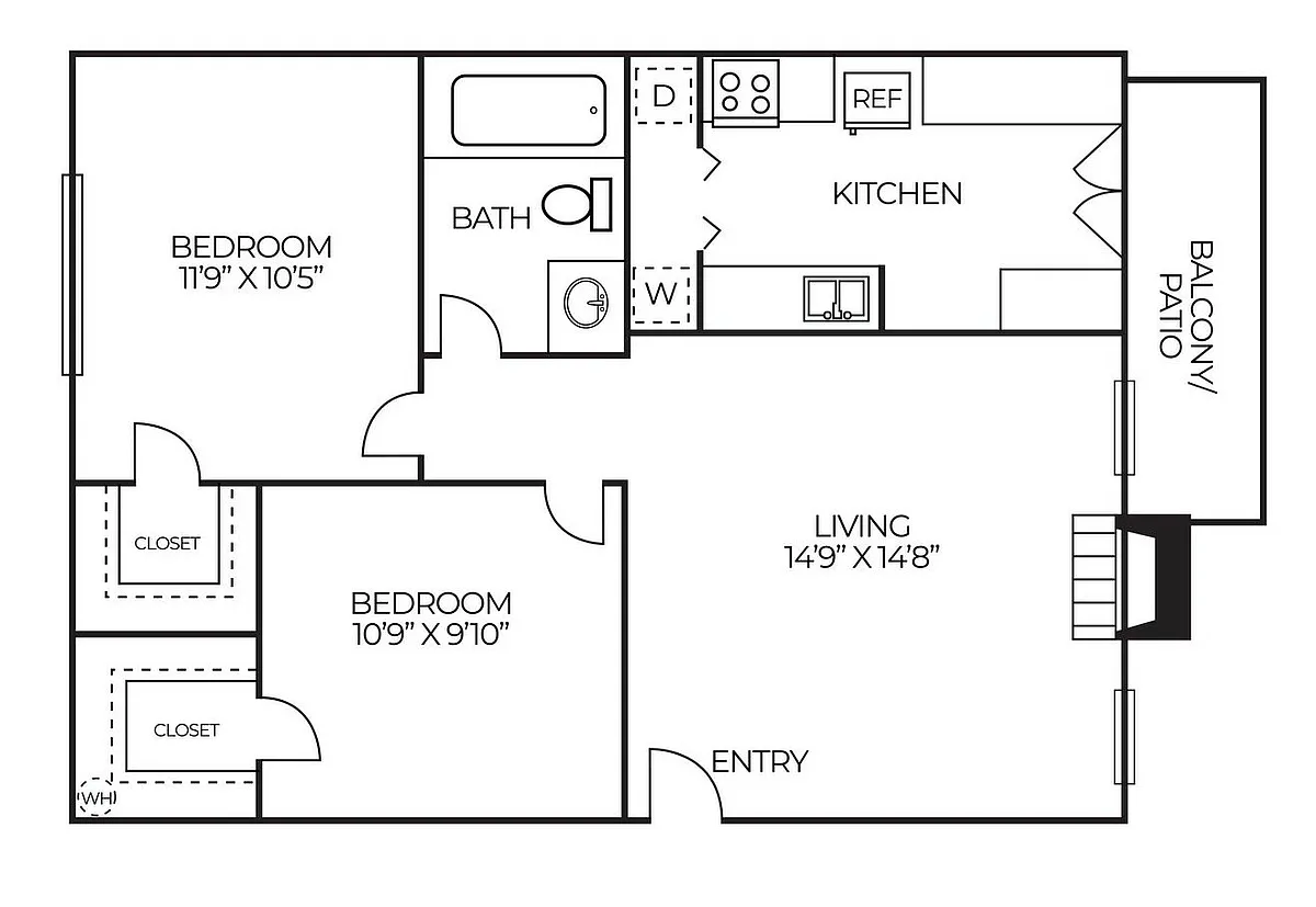 Floor plan B4 | 2 Bed | 2 Bath | Signature