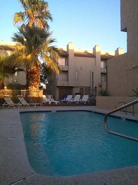 Sparkling pool steps away from the condo