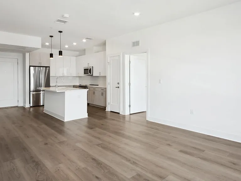 Kitchen and Living Room with Hard Surface Flooring