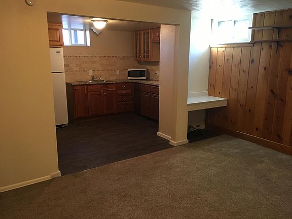 Unit B looking from living room into kitchen