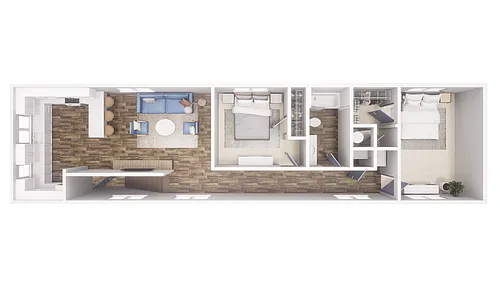 Floor plan 2x1 - 900 sqft - B2