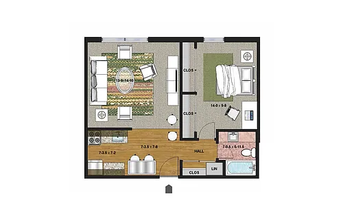 Floor plan 1 Bedroom