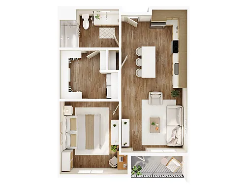 Floor plan One Bed-A