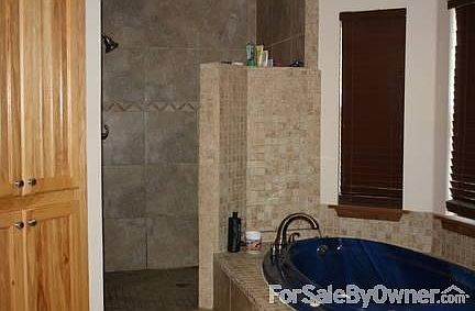master bath and tiled shower