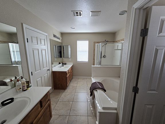 Master bathroom with huge walk in closet!