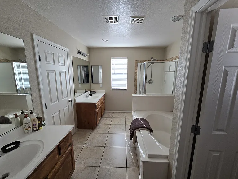 Master bathroom with huge walk in closet!