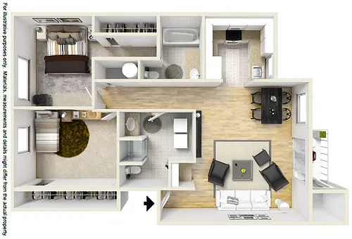 Floor plan 2 Bed 2 Bath