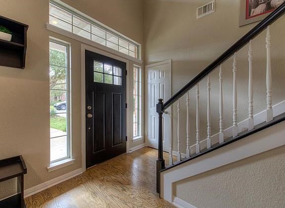 Newly refinished oak hardwood floors