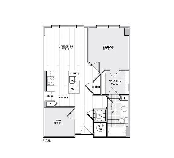 Floor plan 1Bed/1Bath-A2b