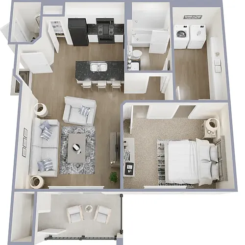 Floor plan 1BD/1Bth Jr