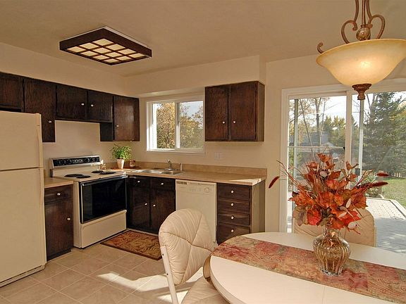 Open kitchen with sliding glass doors