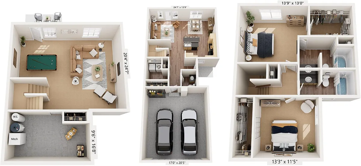Floor plan Two Bedroom Two-Story