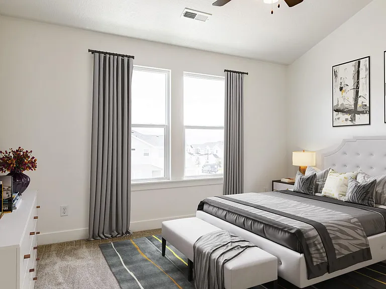 Virtually Staged Master Bedroom