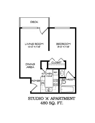 Floor plan Studio A