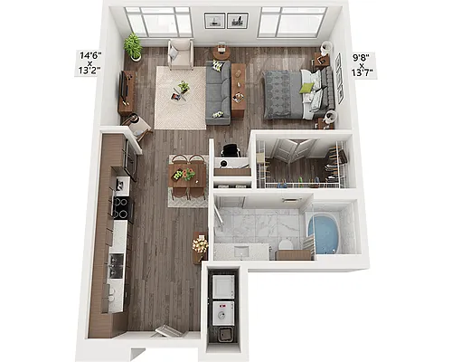 Floor plan Studio E1B