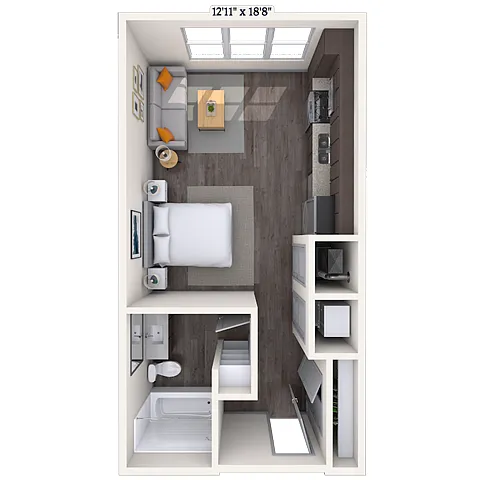 Floor plan Studio 0x1 478 SF-fp