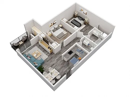 Floor plan 2 Bedroom 2 Bathroom