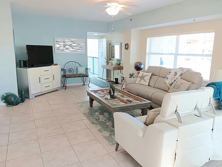 Enjoy a beautiful nautical theme throughout the condo and fine furniture.