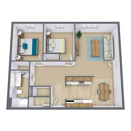 Floor plan Two Bedroom 21C