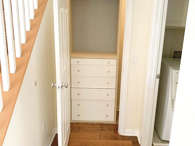 Coat closet (1st floor). Laundry is to the right. This is the view from the dining area