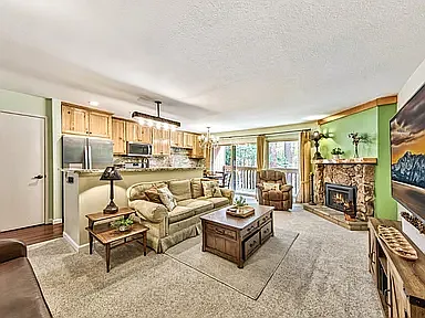 The family room was repainted to a neutral color after this photo was taken