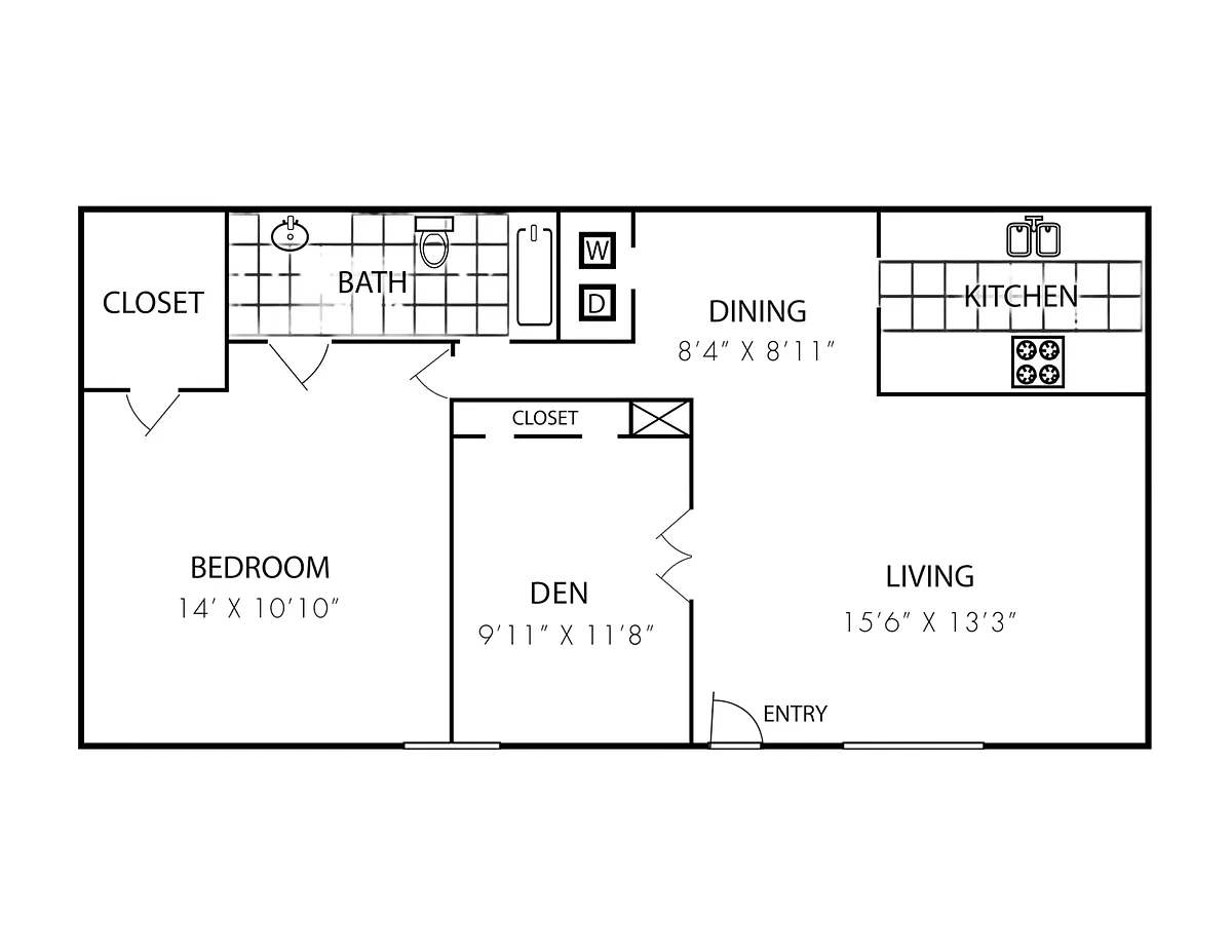 Floor plan 1X1-C