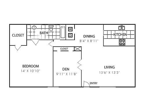 Floor plan 1X1-C