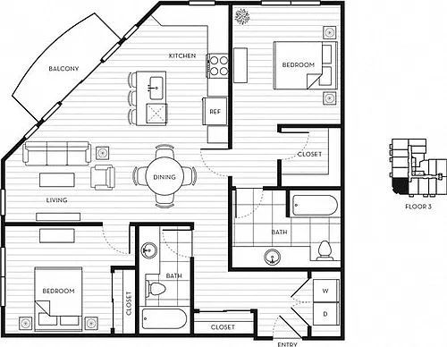 Floor plan 2x2 A - Type A