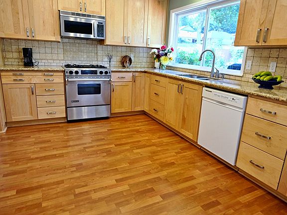 kitchen with custom cabinets