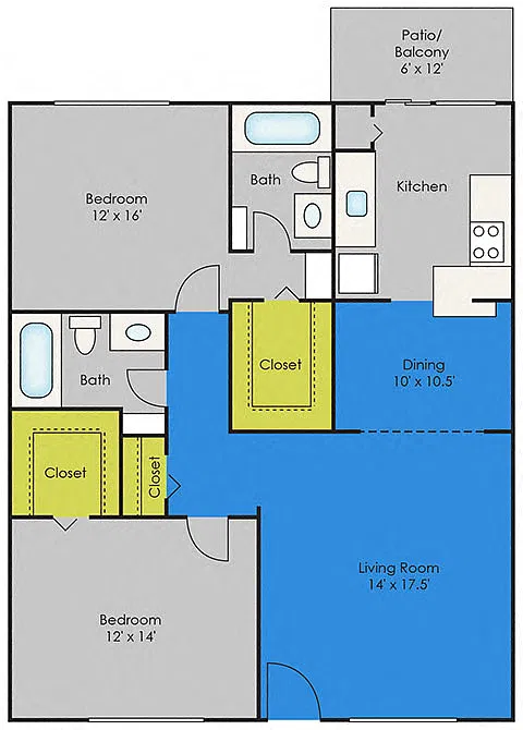 Floor plan Two BedroomB